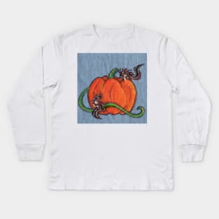 Pumpkin Patch Chipmunks Kids Long Sleeve T-Shirt